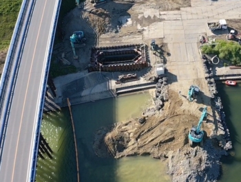 県道富久瀬高線幸作橋旧橋撤去工事(3工区)(下部工:車道橋)
