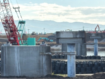 県道富久瀬高線幸作橋旧橋撤去工事(3工区)(下部工:歩道橋)